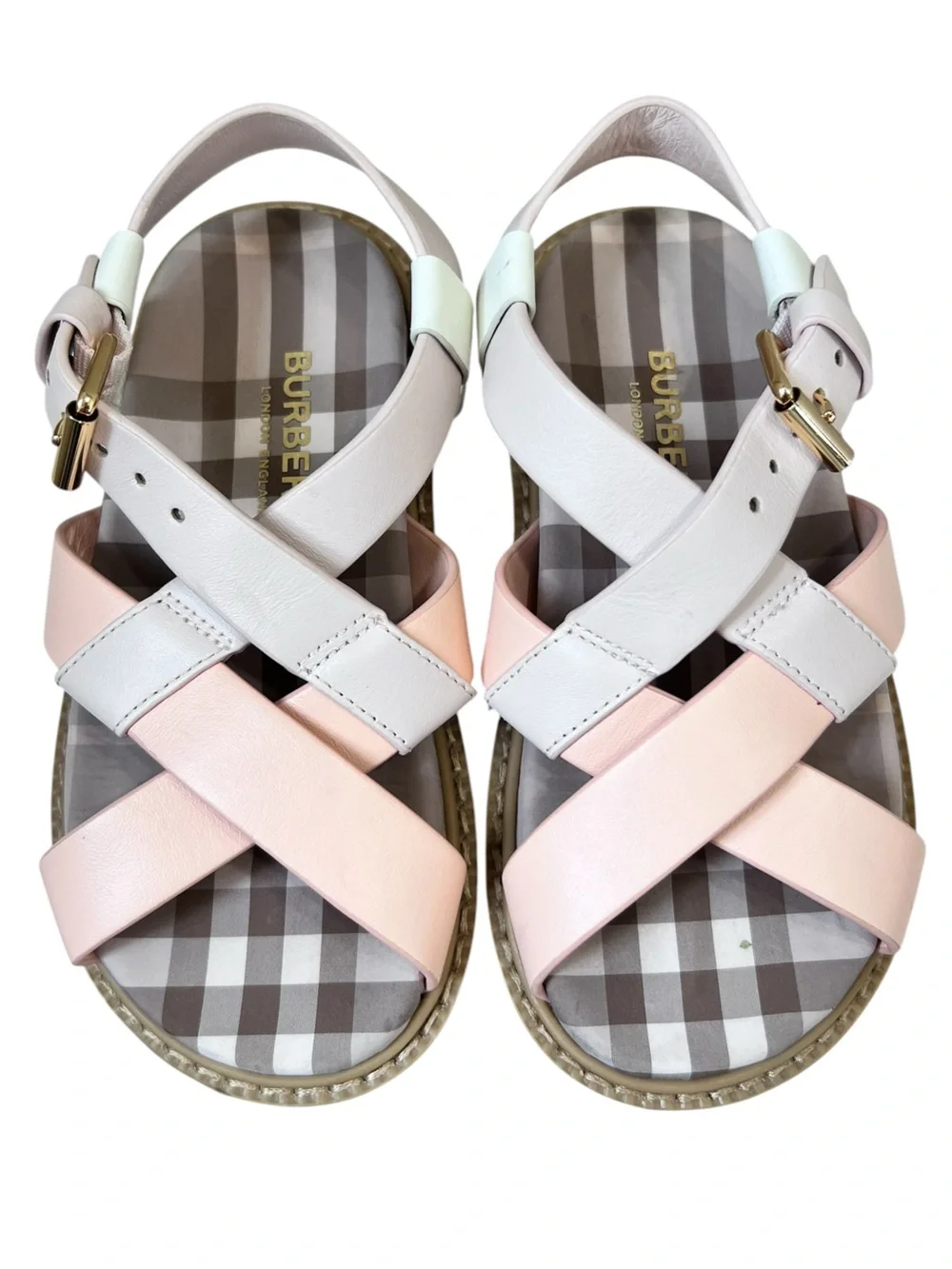 Burberry Jane Strappy Sandals, Powder Pink Girl Little